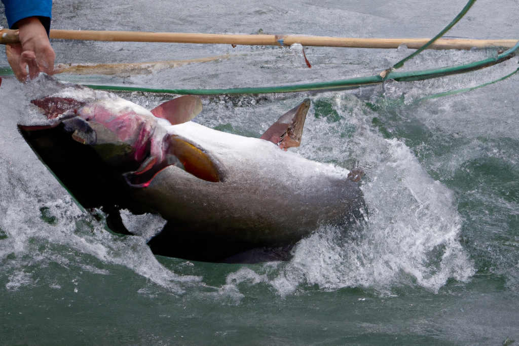 Alaska king salmon catching